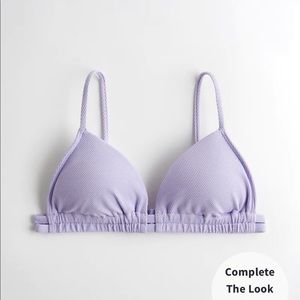 CINCHED PIQUE TRIANGLE BIKINI TOP